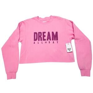 Billabong Chop Up Sweater Women Medium Pink Sweatshirt New
